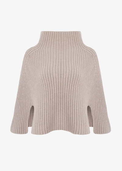 Poncho croisé beige