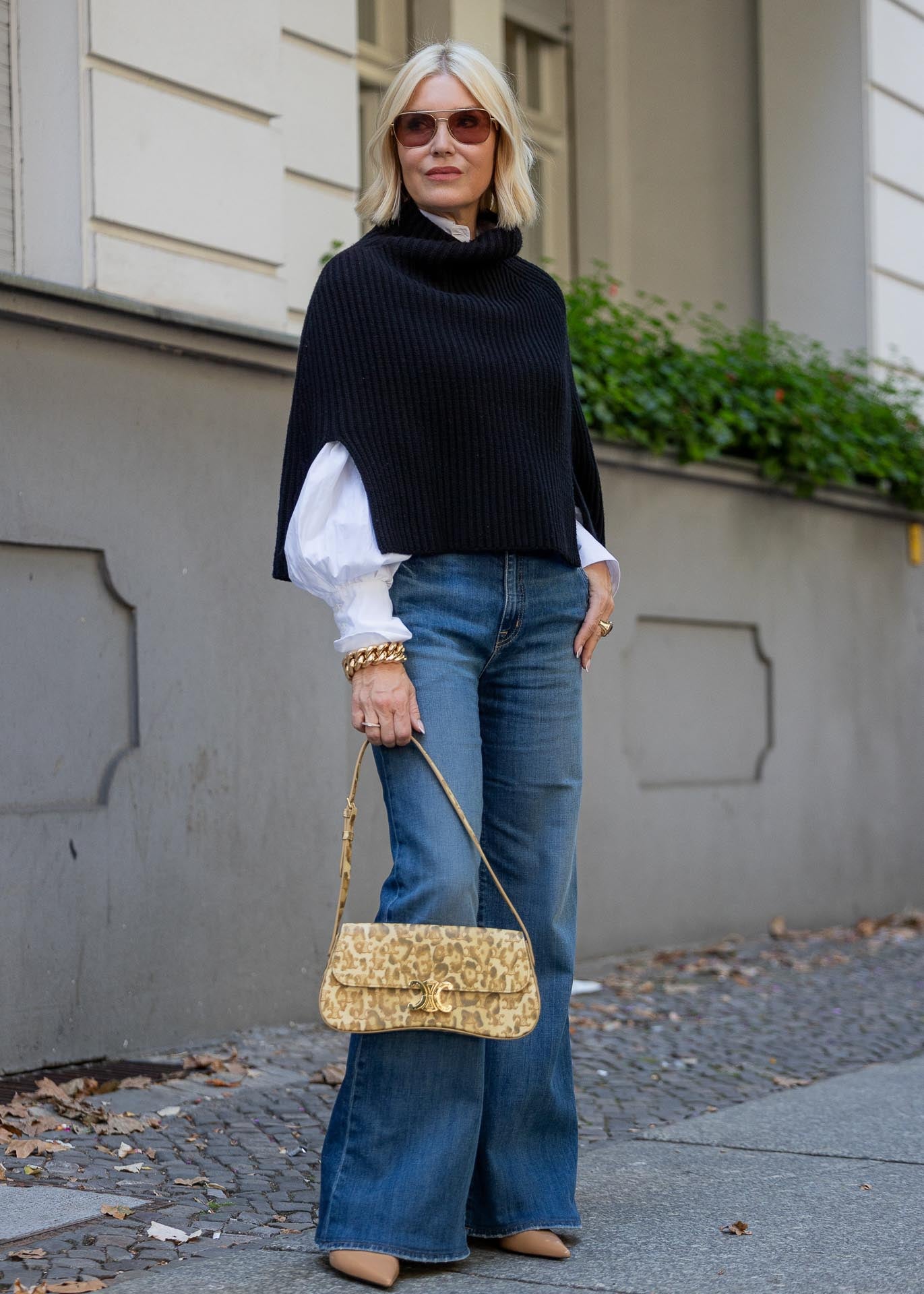 Poncho croisé noir